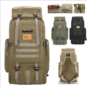 70L Canvas Wear-Resistant Casual Sports Backpack